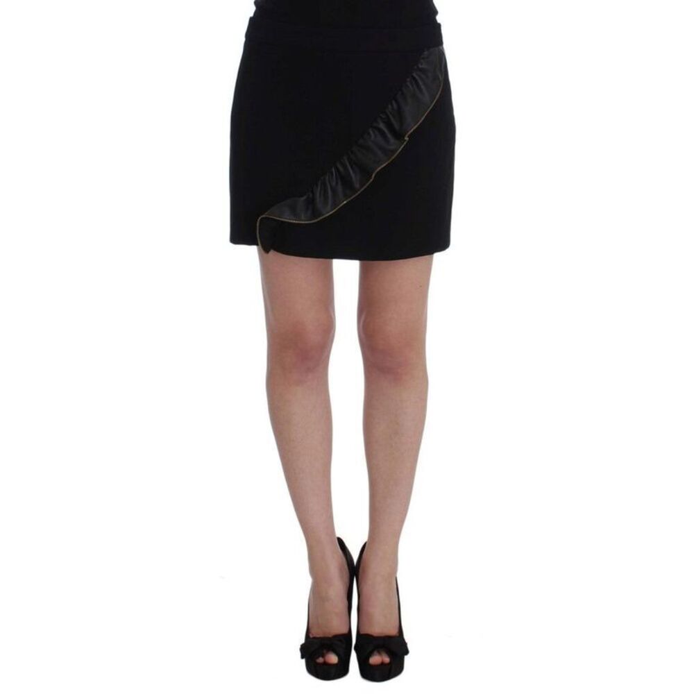 Frankie Morello Black Polyester Mini Women's Skirt